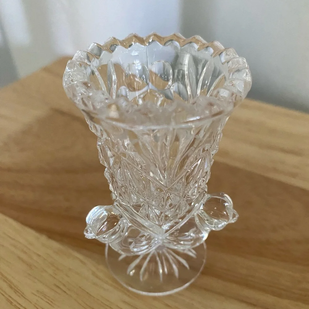 Hofbauer Byrdes Crystal Toothpick Holder Mini Vase Crystal Bird Decor Vintage